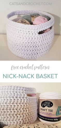 crochet basket with free pattern and instructions to make it