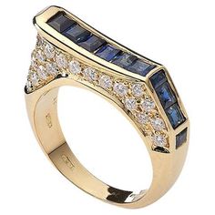 Diamond Gold Ring, Yellow Gold Setting, Domed Ring, Diamond Gold, Square Cut, Gold Diamond Rings, Gold Set, Sapphire Diamond, Gold Ring