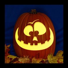 a pumpkin carved to look like a jack o lantern