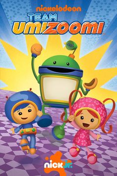 an image of the cartoon team umizoomi with two children standing next to each other