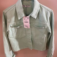 Nwt Button Down Cropped Jacket. 2 Pockets In Front. Long Sleeve Denim Cropped Jacket Denim Cropped Jacket, Cropped Denim Jacket, Zara Jackets, Cropped Jacket, Cropped Denim, Crop Jacket, Denim Jacket, Jackets & Coats, Zara