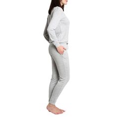 he Blis Womens Loungewear Set includes 1 Long Sleeve Crew Neck T-Shirt and 1 Relaxed Fit Full Length Jogger. Ultra-Soft - These Matching Lounge Sets are made from a lightweight and breathable Polyester and Spandex blend material. Made with extra stretch capability for maximum comfort and durability. This 2 Piece Womens Pajama Set Top features a crew neck long sleeve pullover style; Bottoms feature an elastic waistband with drawstring closure and ribbed ankle cuffs. Perfect Airport outfit or swea Gray Fitted Sleepwear For Loungewear, Fitted Gray Sleepwear For Loungewear, Gray Stretch Sets For Loungewear, Gray Stretch Sleepwear For Loungewear, Matching Lounge Set, Womens Loungewear Sets, Womens Pyjama Sets, Loungewear Set, Womens Loungewear