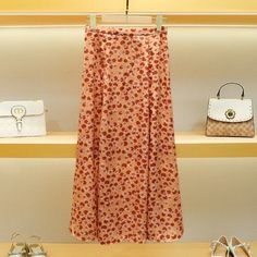 Olivia Mark - Floral Print High-Waisted Midi Skirt High Waist Floral Print Maxi Skirt, High Waist Floral Print Maxi Skirt In Relaxed Fit, High Waist Relaxed Floral Maxi Skirt, Floral Print Non-stretch High Waist Skirt, High Waist Floral Print Relaxed Skirt, Non-stretch Floral Print Midi Skirt, Casual High-waisted Floral Print Skirt, Casual High Waist Floral Print Skirt, Casual High-waist Skirt With Floral Print