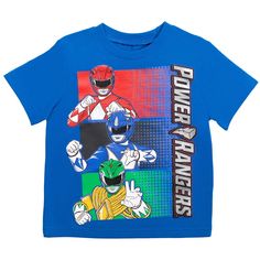 Come join the entire Power Rangers crew on all their newest and most exciting adventures to fight evil and protect the fate of the universe. Watch these heroes come to life through your little guy's courage and energetic nature. He's going to love running around in his new Power Rangers short sleeve Graphic T-Shirt & Shorts. Sports T-shirt With Character Print, Sports T-shirt With Character Print, Short Sleeve, Sports Cartoon Print Short Sleeve T-shirt, Blue Sports Top With Character Print, Blue Sports Tops With Character Print, Fun Sports Short Sleeve T-shirt, Fun Sports T-shirt Short Sleeve, Fun Sports T-shirt With Short Sleeves, Sporty Multicolor Character Print Tops