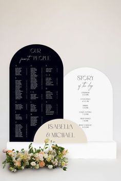 Black And White Wedding Signage Lily Roe Co. White Wedding Signage, Black And White Seating Chart, Large Wedding Signs, Reception Entrance, Name Quotes, Signage Display, Large Wedding, Sign Stand, Table Names