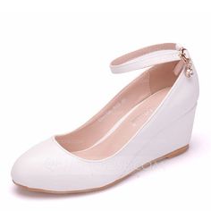 Women's Leatherette Wedge Heel Closed Toe Pumps (047182384) - JJ's House Closed Toe Wedges, Special Event Dresses, Wedge Pumps, Event Dresses, Favorite Dress, Wedding Shoes, Wedge Heels, Wedge Shoes, Fashion Shoes