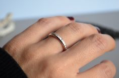 "Unisex band ring made directly from 925 silver wire The central part has been beaten, while the smooth / shiny side. It is possible to engrave the inside of the ring; the engraving has an additional cost that you can buy here ---> https://www.etsy.com/it/listing/733537126/incisione-interna-per-anelli-incisione?ref=shop_home_active_1&frs=1 Perfect as a marriage / engagement faith for men and women, or simply as a ring to wear every day. Ideal for yourself or as a gift for a loved one. --- Silver 14k Gold Midi Rings For Promise, Anniversary White Gold Ring With Simple Design, Simple Sterling Silver Diamond Ring For Anniversary, Minimalist Promise Rings Hallmarked, Simple Sterling Silver Midi Rings For Wedding, Simple White Gold Rings For Anniversary, Minimalist Engraved Ring Stamped 925 For Promise, Simple White Gold Midi Rings For Anniversary, Simple Silver Stackable Wedding Rings