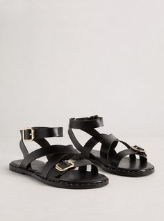 FIT Extra wide width (WW): Our unique fit gives you extra wide width and extra room around your whole foot. Extra cushioned footbed. MATERIALS + CARE Man-made materials. . 100% plastic. . Imported. . DETAILS Strappy upper. Buckle details. . Gladiator silhouette. . . The best plus size women's strappy buckle gladiator sandal (ww) gladiators in black dip dye made of pleather. Rock your look from Torrid to Festivals like Coachella and Lollapalooza, a concert, a show, or just for fun! Adjustable Black Footbed Sandals With Cushioned Sole, Black Adjustable Footbed Sandals With Cushioned Footbed, Black Adjustable Flat Heel Footbed Sandals, Adjustable Black Cushioned Footbed Sandals, Black Adjustable Cushioned Footbed Sandals, Adjustable Black Footbed Sandals For Spring, Spring Black Adjustable Footbed Sandals, Adjustable Closed Toe Black Footbed Sandals, Unique Fits