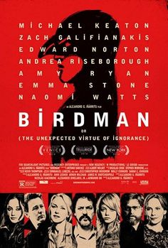 the movie poster for birdman starring actors