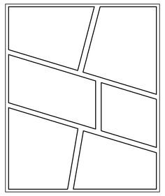 a black and white drawing of squares with one diagonal line on each side, in the middle