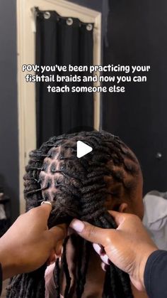 Locgician on Instagram: "Been practicing how to do this fishtail braid for the longest, and I'm FINALLY comfortable enough to do it on my clients. 🥰 I think I did pretty good!   Locgician @dreadsbydread  #locgician #goodlocday #goodlocdayvibes #goodlocvibes #locstyling #locretwist #locrepair #dreadlocks #locmaintenance #houstonloctician #dreads #neatlocs #miamilocs #locticians #loctransformation #locstyles #braidedlocs #naturalhair #fishtailbraid #blackhairstyles #locdup #miamiloctician #ilovemylocs #dreadsforwomen #blessedhands" Dreadlock Cornrows, Dreadlock Hairstyles Long, Fishtail Locs Hairstyles, Dreadlock Braids, Locs Fishtail Braid, Fishtail Locs, Locs Cornrows, Dreadlock Hairstyles For Women Long Hair, Thick Locs Styles For Men