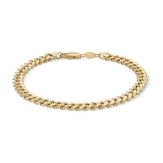 Go bold with your gold! This chunky Cuban chain bracelet is perfect from day to night. Made in responsibly sourced 10K yellow gold bonded sterling silver for everyday wear with proper care. Length: 8.5 in. Width: 6.3 mm Cuban Chain Bracelet, Gold Bond, Cuban Chain, Day To Night, To Night, Fashion Bracelets, Chain Bracelet, Jewelry Box, Everyday Wear