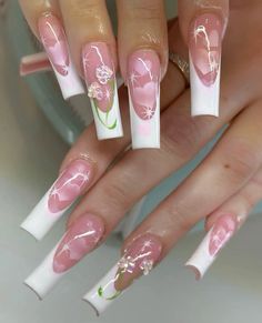 Nail Art Designs Summer, Acrylic Nails Coffin Pink, Gem Nails, Glam Nails, Acrylic Nails Coffin, Fire Nails, Long Acrylic Nails, Gorgeous Nails, Nude Nails