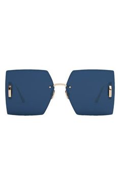 Straight from the runway, these square sunnies are emboldened by CD logo hinges based on the clasp of the Montaigne carryall. 64mm lens width; 14mm bridge width; 135mm temple length 100% UV protection Metal Made in Italy Luxury Rectangular Shield Sunglasses For Summer, Luxury Square Sunglasses With Mirrored Lenses, Designer Rimless Summer Sunglasses, Designer Rimless Sunglasses For Summer, Brown Mirror, Eyewear Womens, Gold Sunglasses, Eyewear Sunglasses, Brown Gold