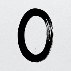 the letter o is painted in black ink