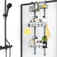 PRICES MAY VARY. 【Customized Storage】Flexible design! ODesign Over the Door Shower Caddy features 3 height-adjustable shower shelves accommodate all your shower essentials from shampoo to body wash. Their hollow design drains water quickly, keeping contents dry. Shower racks are removable for easy cleaning, and there’s a built-in soap holder groove adds extra storage. 4 detachable hooks keep razor, loofah, and towel organized, maximizing every inch of space 【Sturdy & Secure】Tired of wobbly hangi Shower Organizers, Bath Basket, Kitchen Basket Storage, Bathroom Baskets, Caddy Organizer, Black Shelves, Shower Organization, Door Holders, Bath Storage