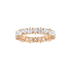 Details: This gorgeous eternity band in 14k gold features white topaz stones all the way around. It is delicate and has the most gorgeous inside detail, alternating up and down hearts as a symbol of eternal love! It’s perfect for stacking with your favorite rings or even as an addition to any wedding ring stack. Shop the matching bracelet, here! Stones: 3x3mm each (approx) Available in 14k yellow, white, and rose gold Made in New York City Made-to-order: Please allow 4-6 weeks to process your or Rose Gold Diamond Eternity Band For Promise, Rose Gold Diamond Promise Eternity Band, Anniversary Eternity Band With Rose Cut Cubic Zirconia, Stackable Diamond Rose Gold Eternity Band, Elegant Rose Gold Stackable Rings With Heart Cut, Dainty Rose Gold Half Eternity Band, Rose Gold Eternity Band With Diamond Accents, Rose Gold Round Cut Eternity Band With Halo, Rose Gold Halo Round Cut Eternity Band