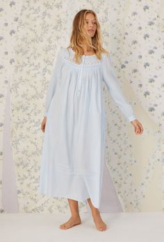 Heirloom Dream Long Sleeve Gown - Eileen West Color Switch, Eileen West, Sleeve Gown, Queen Annes Lace, Long Sleeve Gown, Ankle Bones, Queen Anne, Pin Tucks, Just Love