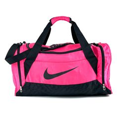 Perfect Condition Nike Brand Duffle Bag. Women’s. 24” Length. 13” Height. 12” Width. Made Of A Durable Thick Fabric. Unstructured. The Brasilia 6 Duffle Bag. Hot Pink Color. Black Contrasting Base And Zippers. Nike Logo Silver Metal Zipper Fulls. Velcro Top Handle With Interior Unused Name Tag. Large Black Nike Swoosh On Front And Side. Two Side Zip Compartments With Vents For Shoes. Comes With Removable Shoulder Strap And Shoulder Pad For Comfort. Zip Top Front. Interior Pouch Pocket. Perfect F Nike Duffel Bag, Nike Gym Bag, Nike Duffle Bag, Mochila Nike, Pink Duffle Bag, Sport Nike, Nike Bags, Nike Brand, Pink Nikes