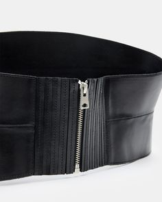 Cinched waist, maximum attitude. The Oakleigh belt is made to a sculpted corset silhouette. Crafted from our signature leather it adds shape to your look.  Waist corset belt Zip closure Corset style Silver-tone hardware Waist Corset Belt, Corset Silhouette, Leather Corset Belt, Waist Corset, Corset Belt, Leather Corset, Corset Style, Leather Belts, Denim Outfit