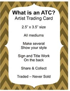 an art card with the words, what is an atc? and it's size