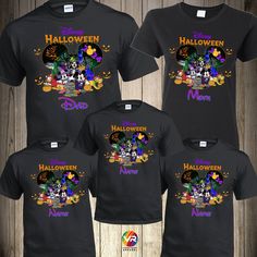 Disney Shirts For Family Halloween, Disney Shirts For Family October, Disney Halloween Tshirts Family, Themed T-shirt For Disney Halloween Events, Disney Halloween T-shirt With Character Print, Family Disney Trip, Disney World Shirts, White Shirts Women, Graduation Shirts