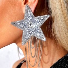 All My Jewelry Is Buy 2 Get 1 Free! Gorgeous Oversized Lightweight Star Earrings. All My Earrings Are Brand New And Never Worn. I Have Tons Of Other Earrings For Sale And Will Provide Discounts For Combined Purchases. Need A Different Color Or Size? Need Shipping Outside The Us (If This Platform Allows)? Msg Me! I Typically Ship M/W/F. My Local Office Doesn’t Always Scan When I Drop Off So It Can Take Up To Two Days For The First Scan. Please See My Bio Or Profile For Any Vacation Dates When Shi Dallas Cowboy, Model Looks, Drop Off, Buy 2 Get 1 Free, Silver Rhinestone, Chain Earrings, Star Earrings, Dallas Cowboys, Different Colors