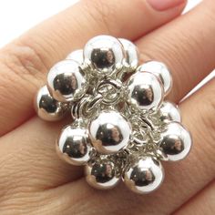 Great vintage condition.  925 Sterling Silver Vintage Beaded Cluster Ring Size 6  Weight: 22.6g   WELCOME TO PAWN SHOP We are an actual pawn shop and have been in business for over 25 years. Since 1990, our establishment has been serving a variety of clients by providing them with short term cash solutions and options of liquidity regarding their treasured heirlooms. Acknowledging that today′s customers are very sophisticated and are looking for a variety of investments, our acquisitions are han Silver Rings With Spacer Beads As Gift, Silver Rings With Silver Beads For Gifts, Silver Rings With Silver Beads As A Gift, Silver Rings For Gifts, Silver Beaded Rings For Anniversary, Silver Beaded Rings For Gift, 57th Birthday, House Art, Snake Ring