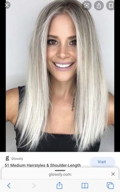 Platinový Blond, Platinum Hair Color, Platinum Blonde Hair Color, Shoulder Hair, Haircut Styles, Platinum Hair, Shoulder Length Hair Cuts, Platinum Blonde Hair