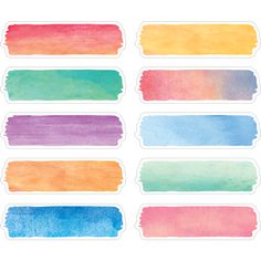 watercolor stickers with different colors on them