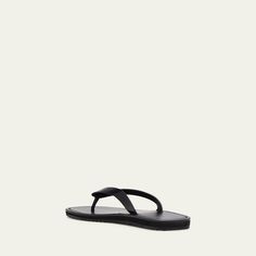 THE ROW "City" smooth calf leather flip flop sandals Flat heel Thong strap Slide style Rubber sole Made in Italy Sandals Flat, Leather Flip Flops, Flip Flop, Flip Flop Sandals, Flat Sandals, Calf Leather, The Row, Calf Skin, Rubber Sole