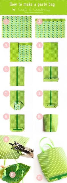 how to make a party bag out of wrapping paper