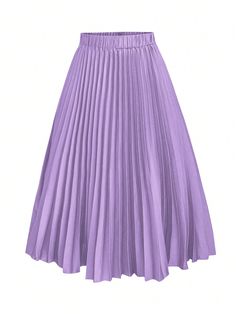 Plus Size Solid Color Ruched Simple A-Line Skirt, Casual Vacation Mauve Purple Casual   Woven Fabric Plain Pleated Non-Stretch  Women Plus Clothing, size features are:Bust: ,Length: ,Sleeve Length: Estilo Hip Hop, Plus Size Skirts, Maxi Dresses Casual, Straight Leg Trousers, Inspiration Mode, Plus Clothing, Colorful Leggings, Denim Women, A Line Skirts