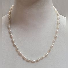 Vintage Rice Pearl Necklace With 14K Clasp Women Accessories Jewelry, Women's Accessories, Pearl Necklace, Jewelry Accessories, Wedding Gifts, Beaded Necklace, Women Accessories, Jewelry Necklaces, Women Jewelry