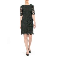 Elbow Sleeve Lace Dress | Nina Leonard Women's Elbow Sleeve Lace Dress, Black Sleeve Lace Dress, Lace Cocktail Dress, Dress Guide, Lace Dress With Sleeves, Womens Cocktail Dresses, Cocktail Party Dress, Cocktail Dress Lace, Mini Cocktail Dress, Homecoming Dresses Short