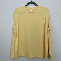 Stars Above Long Sleeve Lounge Shirt | Yellow | Size Large New With Tags Comfy, Long Sleeve Top Butter Yellow Size Large Approximate Measurements: Armpit To Armpit: 23” Length: 25.5” Condition: New With Tags Small Stain On Sleeve (See Pics For Details) Yellow Cotton Top For Layering, Yellow Cotton Tops For Layering, Yellow Long Sleeve Tops For Loungewear, Oversized Yellow Tops For Loungewear, Yellow Relaxed Fit Top For Loungewear, Yellow Crew Neck Top For Loungewear, Shifting Script, Lounge Shirt, Butter Yellow