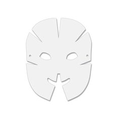 a white mask with the face cut out