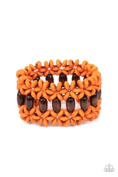 Orange wooden discs and brown wooden beads are threaded along braided stretchy bands around the wrist, creating a colorful tropical display.

 Sold as one individual bracelet. Orange Order, Southern Charms, Bali Beach, Orange Jewelry, Bali Beaches, Orange Bracelet, Orange Wood, Beach Retreat, Brown Bracelet