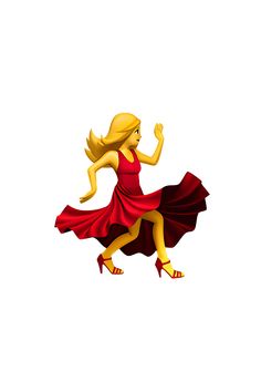 a woman in a red dress is dancing