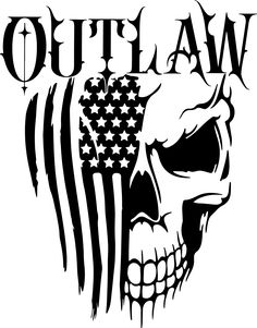 a skull with an american flag on it's head and the word outflow