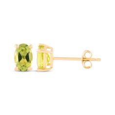 For their August birthday or any occasion, these peridot stud earrings are certain to be adored. 14K yellow gold Each earring features an oval-cut spring green peridot solitaire Friction backs Oval Peridot Earrings For Gift, August Birthday, Solitaire Studs, Green Peridot, Accessories Jewelry Earrings, Spring Green, Oval Cut, Access Denied, Jewelry Accessories