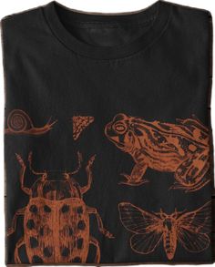 Black Fairy Grunge Cotton T-shirt, Black Goblincore Top With Graphic Print, Frog Tshirt, Fairycore Clothing, Art Frog, Grunge Fairycore, Aesthetic Shirt, Aesthetic Shirts, Dark Academia Aesthetic