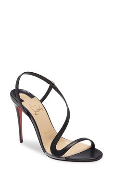 Pre-order this style today! Add to Shopping Bag to view approximate ship date. You'll be charged only when your item ships.A sinuous leather strap winds across this glamorous slingback sandal that's detailed with a daring stiletto heel. Style Name:Christian Louboutin Slingback Stiletto Sandal (Women). Style Number: 6186985. Luxury Slingback Sandals With Single Toe Strap For Parties, Luxury Formal Slingback Sandals With Single Toe Strap, Evening Heels With Straps And Open Heel, Luxury Slingback Sandals With Wrapped Heel, Luxury Evening Slingback Sandals With Single Toe Strap, Luxury Formal Slingback Sandals With Heel Loop, Sleek Strapped Heels For Evening, Sleek Strapped Evening Heels, Sleek Evening Heels With Straps