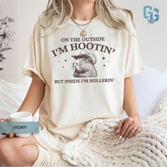 southern sayings, country shirt, Hootin And Hollerin, Country Cowboy Shirt, Kermit The Cowboy, Cowboy Shirt, Ironic Shirt, Funny Meme Shirt, Sarcastic Shirt, Oddly Spesific Tee, Funny Shirt, Weird Funny, Cowgirl Shirt, Capybara Cowboy Tshirt, Funny Meme Shirt, Oddly Specific T-shirt, Outside I'm Hootin But Inside I'm Hollerin Unisex Shirt, Models in the pictures wear 1 or 2 sizes larger, please order 1 or 2 sizes larger for an oversized look. Check the size chart in the pictures. ❤ Welcome to my Cowboy Funny, Oddly Specific, Country Cowboy, Little Sister Gifts, Weird Funny, Funny T Shirt Sayings, Diy Shirts, Southern Sayings, Cowboy Shirt