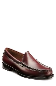 Rich leather elevates a handsome Venetian loafer styled with a moc toe and low heel that will lend a timeless sophistication to your office style. Cushioned footbed with arch support Leather upper and sole; unlined Imported Classic Formal Wingtip Moccasins, Classic Wingtip Moccasins, Classic Formal Tassel Loafers, Classic Plain Toe Tassel Loafers For Semi-formal Occasions, Classic Formal Tassel Loafers With Plain Toe, Classic Semi-formal Plain Toe Tassel Loafers, Classic Slip-on Semi-formal Moccasins, Classic Moc Toe Oxfords For Business Casual, Semi-formal Moc Toe Oxfords