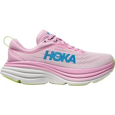 With an updated base, HOKA's Bondi 8 gives us that same step-in comfort and plush ride we loved from its predecessor but in a lighter, more stable package. The flared platform gives our landings a wider footprint for steady strides, while the midsole's horizontal grooves soften the blow on heel strikes, keeping our joints happy mile after mile. Pink Hoka, Hoka Bondi 8, Hoka Shoes, Pretty Shoes Sneakers, Pink Running Shoes, Er Nurse, Waterpark, Shoes Pink, Road Running