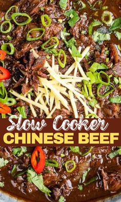 slow cooker chinese beef recipe in a bowl