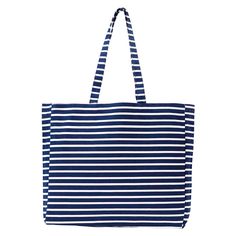 Breton Stripe Little Shopper Tote Bag - 100% Cotton Tote - rockflowerpaper Trendy Blue Canvas Travel Bag, Blue Trendy Canvas Bag For Everyday Use, Trendy Blue Canvas Bag For Everyday Use, Casual Blue Canvas Bag For Everyday, Casual Blue Canvas Tote Bag, Casual Blue Canvas Bag For Spring, Blue Canvas Bag With Canvas Lining, Blue Canvas Bag For Everyday Use In Spring, Casual Blue Canvas Bag