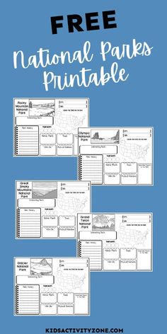 the national parks printable worksheet is shown with text that reads, free