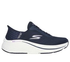 Just Slip In to your next cardio session with the utmost in cushioned comfort wearing Skechers Hands Free Slip-ins Max Cushioning Elite 2.0 - Vanish. Designed with our exclusive Heel Pillow , this performance slip-on features an engineered mesh upper with an ULTRA GO cushioned platform, Skechers Air-Cooled Memory Foam insole with copper infused footbed lining, and an expanded Max Cushioning-Elite midsole for even more comfort. | Skechers Women's Slip-ins: Max Cushioning Elite - Vanish Sneaker | Sporty Sneakers With Cushioning For Sports, Wide Shoes, Skechers Women, Comfort Wear, 4 Inch Heels, Shopping Hacks, Easy Wear, Hands Free, Effortless Style